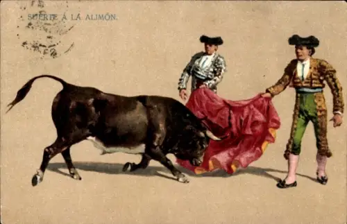 Litho Suerte a la Alimon, Stierkampf, Torero