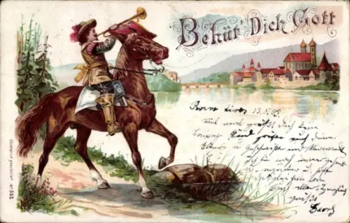 Litho Trompeter von Säckingen, Behüt Dich Gott
