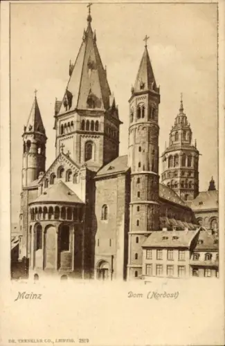 Ak Mainz am Rhein, Dom (Nordost),  Architektur, schwarz-weiß, DR. TRENKLER CO.
