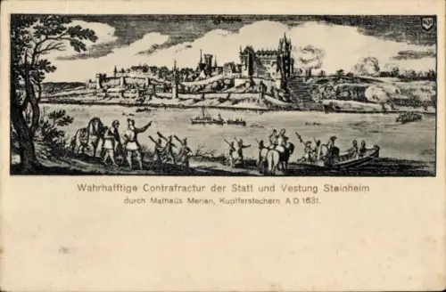 Künstler Ak Merian, Steinheim Hanau am Main, Gesamtansicht, Festung