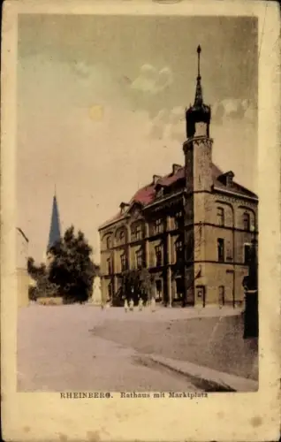 Ak Rheinberg am Niederrhein, Rathaus, Marktplatz,   