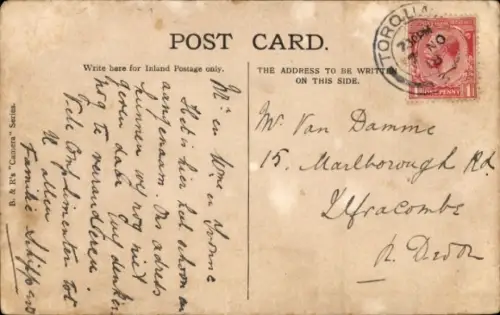 Wappen Ak Torquay Devon England, Meadfoot Beach