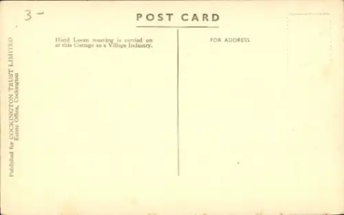 Ak Cockington South West England, Rose Cottage,  Reetdachhaus, Handweberei, Dorfindustrie