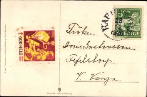 Künstler Ak Nyström, Jenny, Neujahr, schwedische Nationalflagge