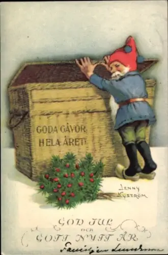 Künstler Ak Nyström, Jenny, Neujahr, Weihnachten