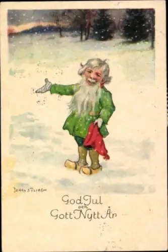 Künstler Ak Nyström, Jenny, Neujahr, Weihnachten, Weihnachtsmann