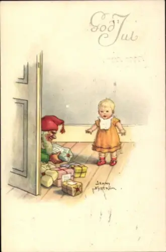Künstler Ak Nyström, Jenny, Weihnachten, Weihnachtsmann, Kind, Geschenke