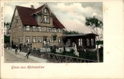 Ak Hahnenklee Bockswiese Goslar im Harz, Farbige , Hausansicht, Gruss aus  Verlag H. Ehlers Nachf