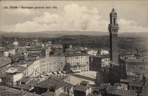 Ak Siena Toscana, Panorama von  Stadtansicht,  Gebäude, Landschaft