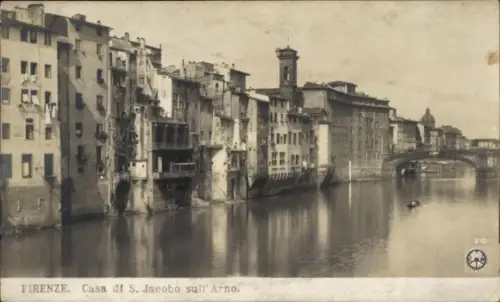 Ak Firenze Florenz Toscana,  Casa di S. Jacobo sull'Arno, Flussansicht,  Gebäude