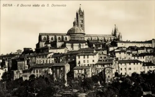 Ak Siena Toscana,  Il Duomo, Sicht von S. Domenico