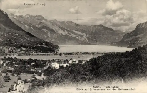 Ak Interlaken Kanton Bern Schweiz, Rothorn,  Blick auf Brienzersee, Heimwehfluh