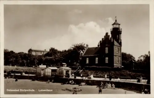 Ak Ustka Stolpmünde Pommern, Lotsenhaus