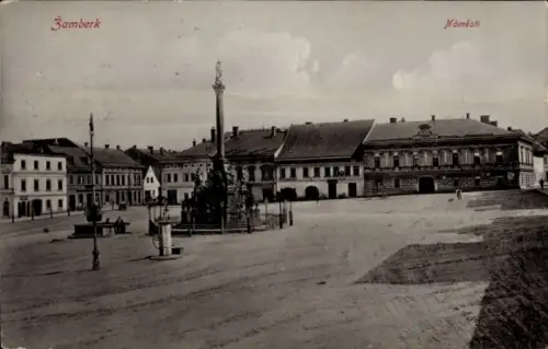 Ak Žamberk Senftenberg Region Pardubice,  Náměstí,  , Schwarz-Weiß-Foto