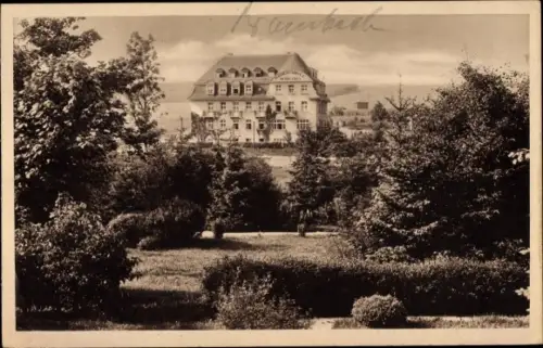 Ak Bad Brambach im Vogtland, Blick aus der Ferne auf das Radium Hotel Weidighaus