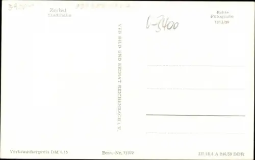 Ak Zerbst in Anhalt, Stadthalle