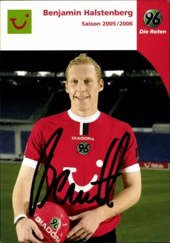Autogrammkarte Fußballer Benjamin Halstenberg, Hannover 96, Autogramm