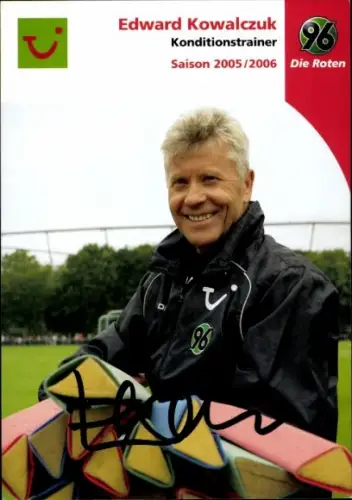 Autogrammkarte Konditionstrainer Edward Kowalczuk, Hannover 96, Autogramm