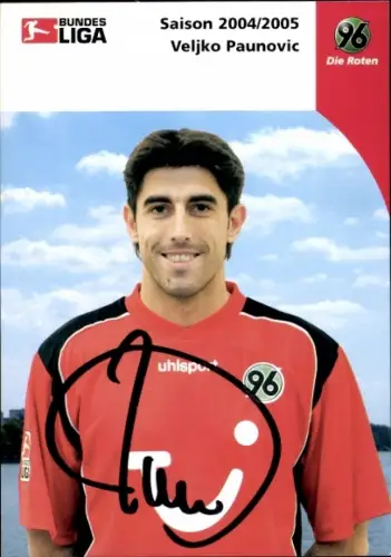 Autogrammkarte Fußballer Veljko Paunovic, Hannover 96, Autogramm
