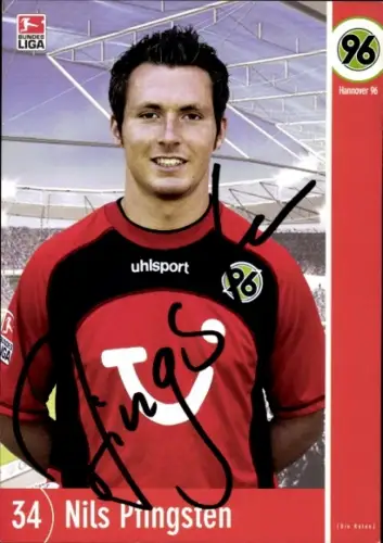 Autogrammkarte Fußballer Nils Pfingsten, Hannover 96, Autogramm