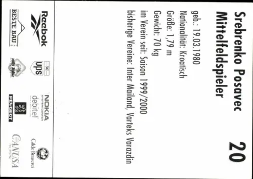 Autogrammkarte Fußballer Srebrenko Posavec, Hannover 96, Autogramm