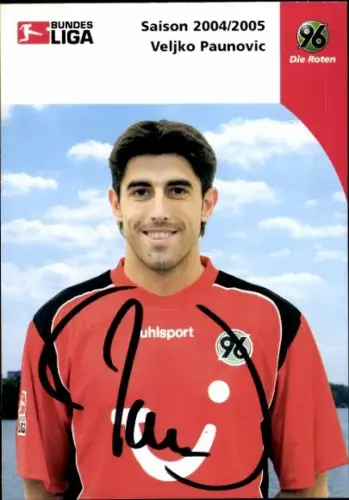 Autogrammkarte Fußballer Veljko Paunovic, Hannover 96, Autogramm