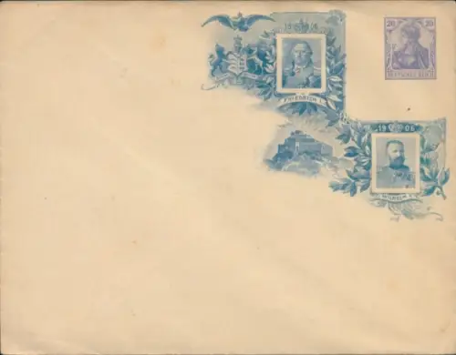 Ganzsachen Briefumschlag König Wilhelm II. von Württemberg, Friedrich I.