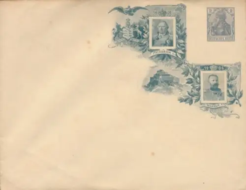 Ganzsachen Briefumschlag König Wilhelm II. von Württemberg, Friedrich I.