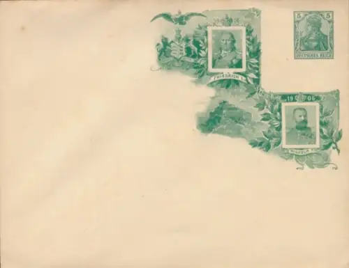 Ganzsachen Briefumschlag König Wilhelm II. von Württemberg, Friedrich I.