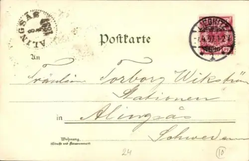 Litho Legnica Liegnitz Schlesien, Gesamtansicht, Denkmal