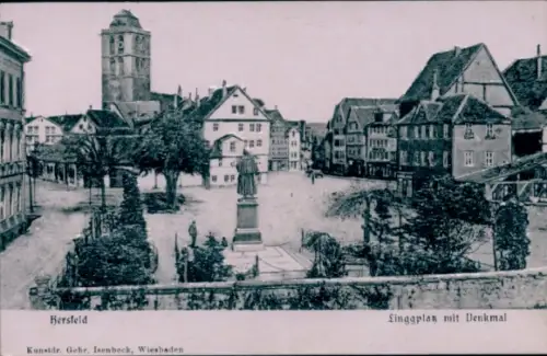 Relief Ak Bad Hersfeld Hessen, Linggplatz, Denkmal