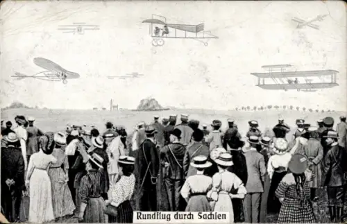 Ak Altenburg in Thüringen, Flugtag 1911, Flugzeuge, Zuschauer