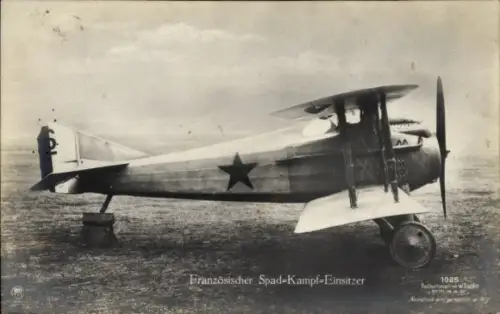 Ak Französischer Spad Kampfeinsitzer, Französisches Kampfflugzeug, Sanke 1025