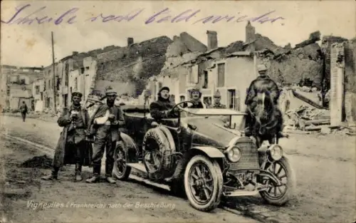 Ak Vigneulles nach der Beschießung, Kriegszerstörungen, I. WK