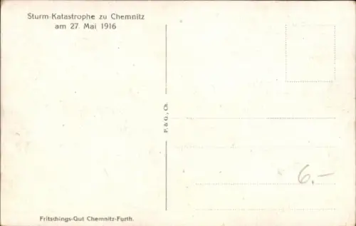 Ak Furth Chemnitz Sachsen, Fritschings Gut, Sturmkatastrophe 1916