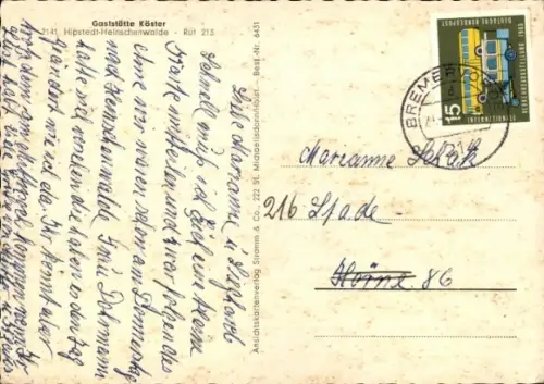 Ak Heinschenwalde Hipstedt in Niedersachsen, Panorama vom Ort, Tankstelle, Straßenansicht