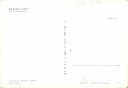 Ak Boizenburg an der Elbe,  Platz des Friedens, Schwarz-Weiß-Foto, Straßenansicht