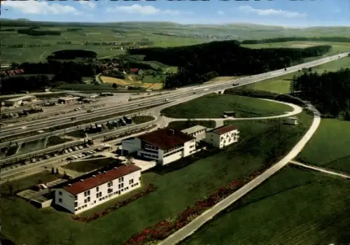 Ak Weingartsgreuth Wachenroth in Mittelfranken, Autobahn-Rasthaus-Motel Steigerwald,  Autobahn, L