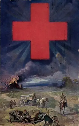 Ak Bayer. Landeskomitee für freiwillige Krankenpflege im Krieg, Rotes Kreuz, Sanitäter