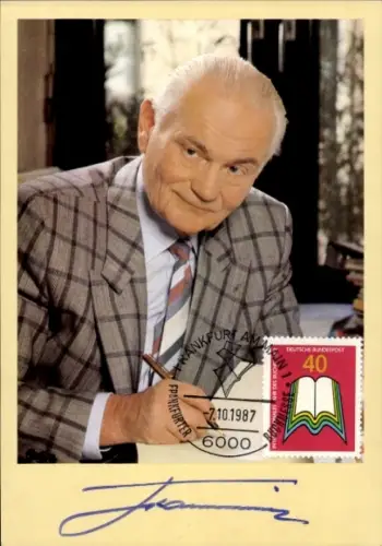 Ak Schriftsteller Heinz G. Konsalik, Autogramm