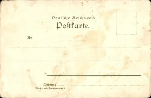 Litho Heidelberg am Neckar, Gesamtansicht, Universität, Großer Fass, Denkmal