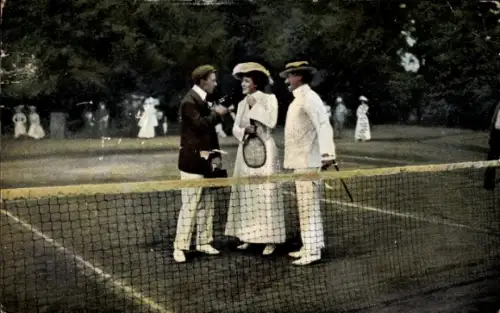 Ak Tennisspielplatz, Tennisspieler, Tennisschläger