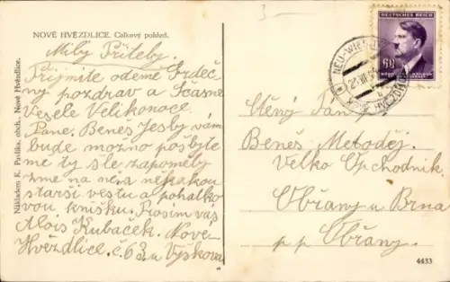 Ak Nové Hvězdlice Neu Wieslitz Neu Hwiezdlitz Südmähren, Gesamtansicht