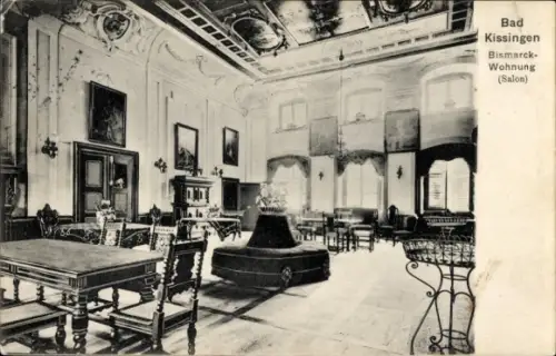 Ak Bad Kissingen Unterfranken Bayern, Bismarck-Wohnung, Salon
