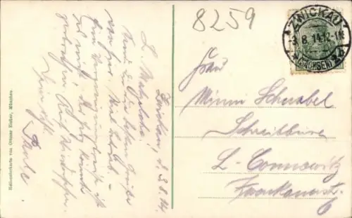 Ak Zwickau in Sachsen, Paradiesbrücke mit Ebertschlösschen