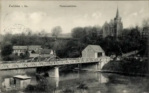 Ak Zwickau in Sachsen, Paradiesbrücke