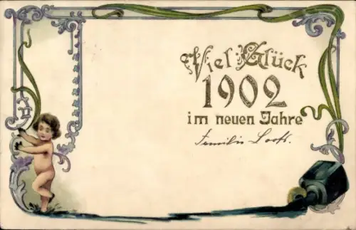 Ak Glückwunsch Neujahr, Jahreszahlen 1902