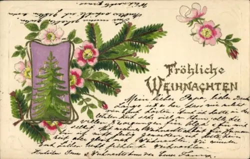Präge Ak Frohe Weihnachten, Tannenbaum