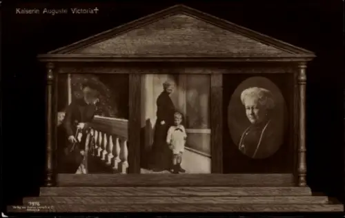 Passepartout Ak Kaiserin Auguste Viktoria, Trauerkarte, Liersch 7976