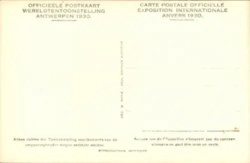 Ak Antwerpen Antwerp Flandern, Ausstellung 1930, Pavillon der Stadt Antwerpen